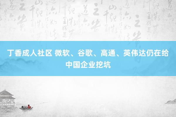 丁香成人社区 微软、谷歌、高通、英伟达仍在给中国企业挖坑